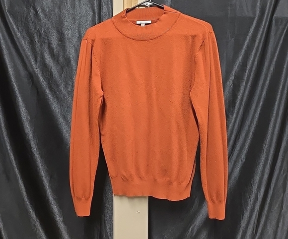 Vibrant Orange Crewneck Sweater with Long Sleeves - Picture 1 of 6